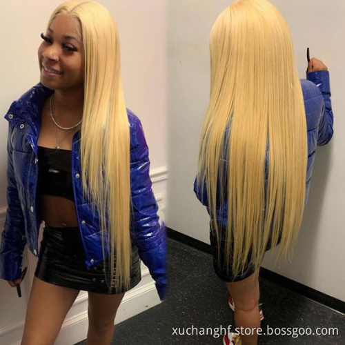 613 Closure Wigs For Black Women Human Hair Virgin Cuticle Aligned Hair blond Hd Lace Front Wig Straight 613 Full Lace Wigs